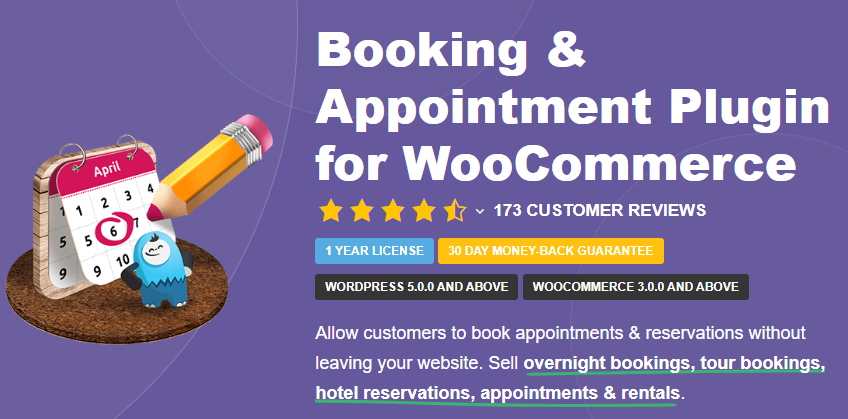 WooCommerceの予約および予約プラグイン