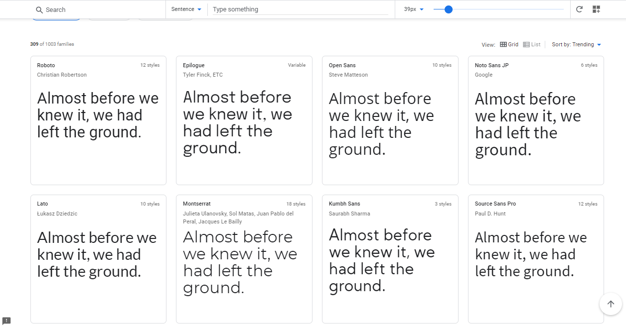 font sans serif