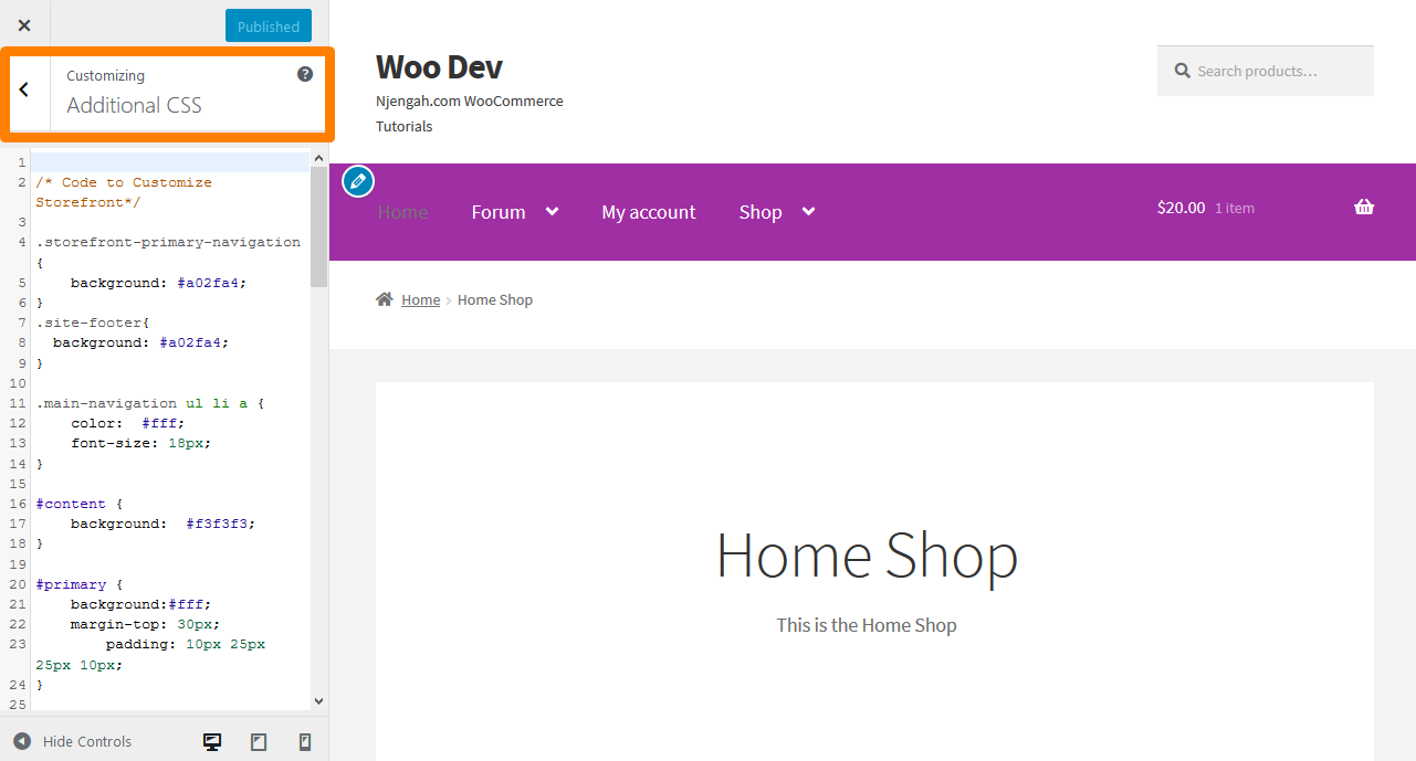 قبل إضافة CSS