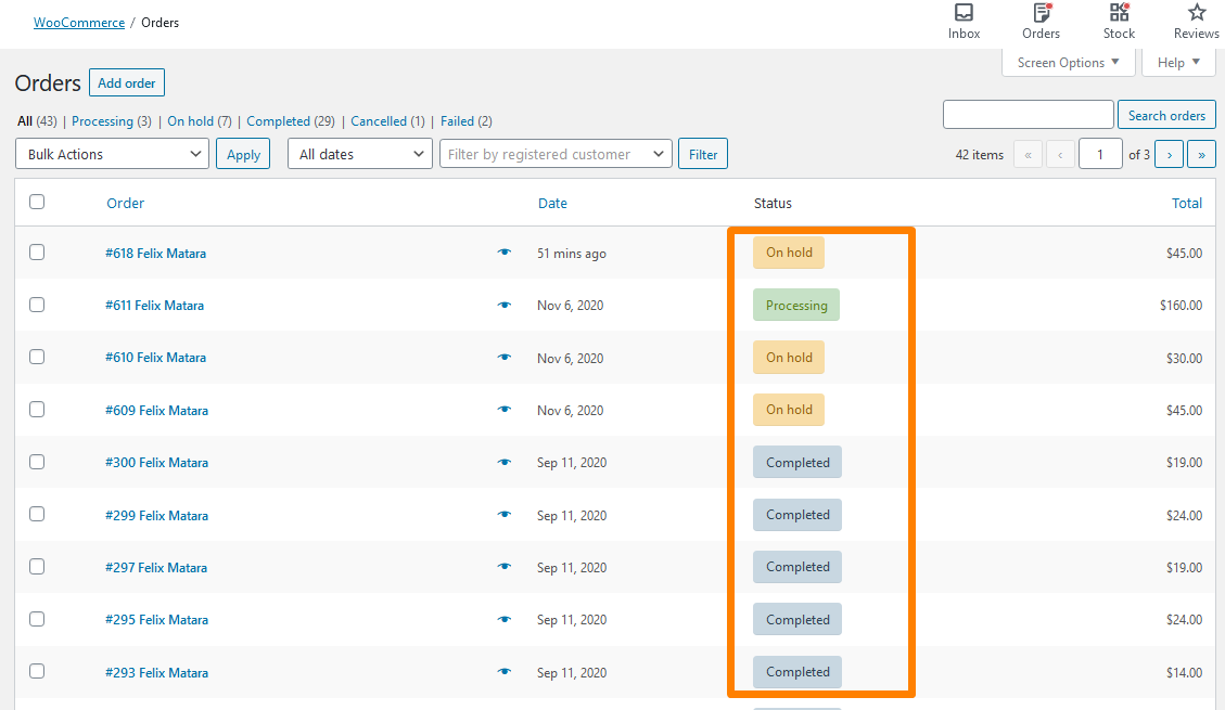 Auftragsstatus Backend