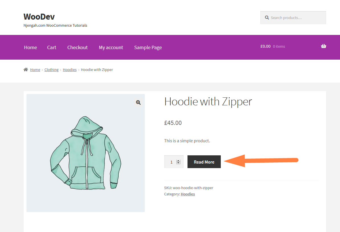woocommerce 更改添加到购物车按钮以了解更多信息