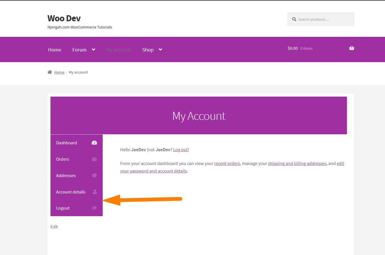 indirilenleri kaldır menüsü Hesabım WooCommerce kaldırıldı