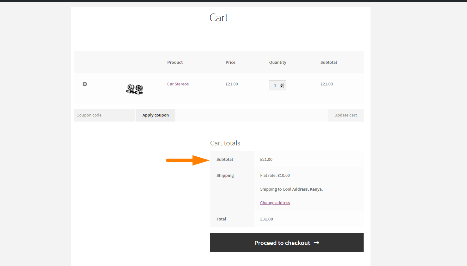 WooCommerce alt toplamı gizle veya WooCommerce'de Sepet Ara Toplamını Kaldır
