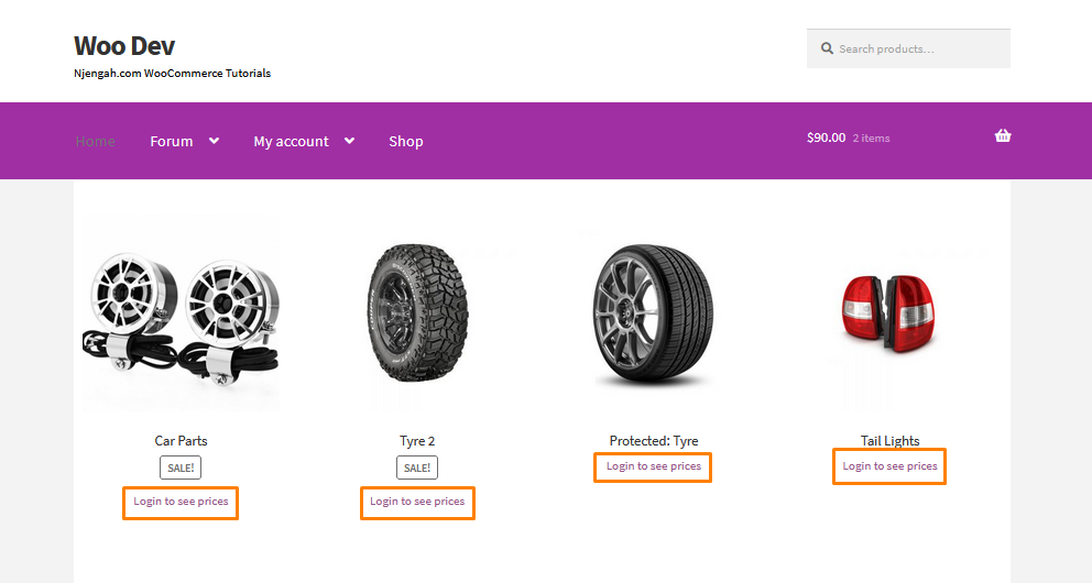 WooCommerce, çıkış yapan kullanıcılar için fiyatları gizle ve sepete ekle düğmesi