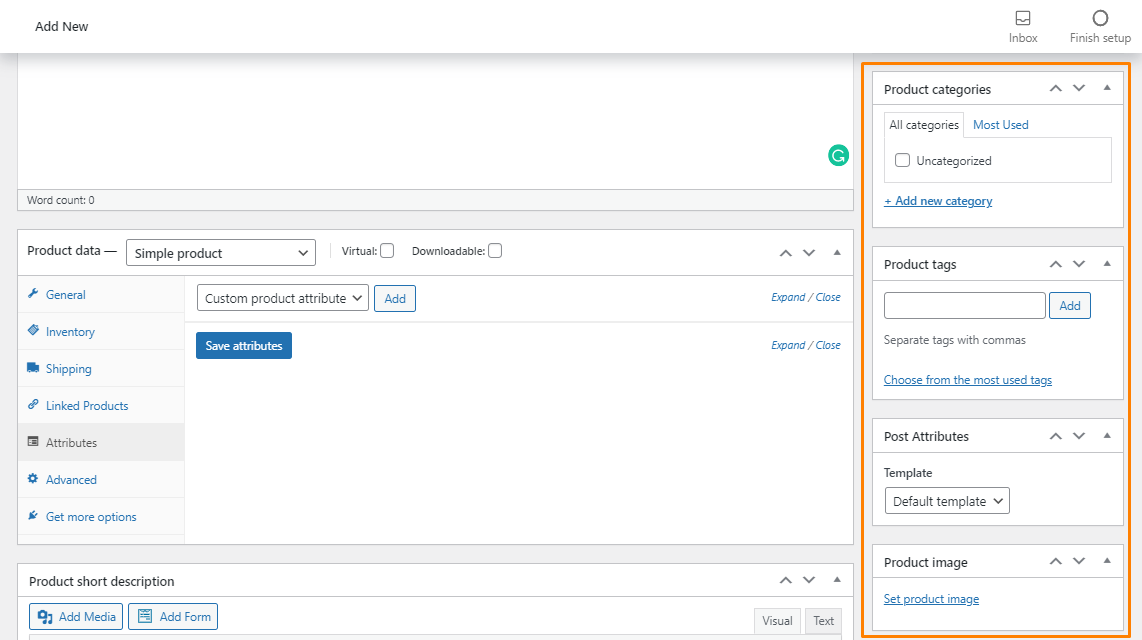 Sidebar-Optionen