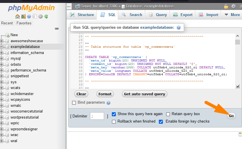 WordPress-Datenbankimport