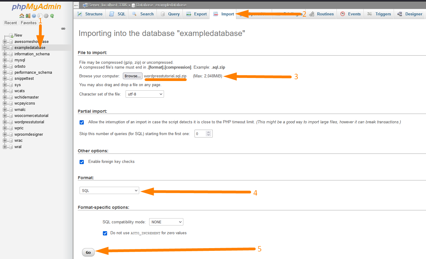 WordPress-Datenbankimport -2