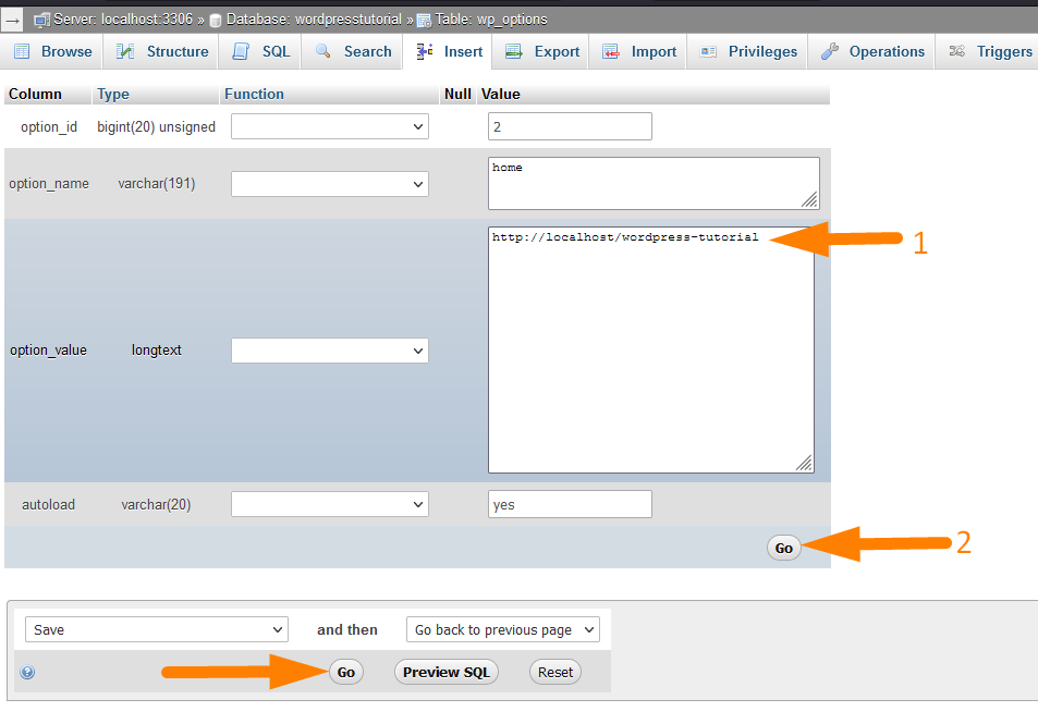 WordPress URL in Datenbank ändern - 3