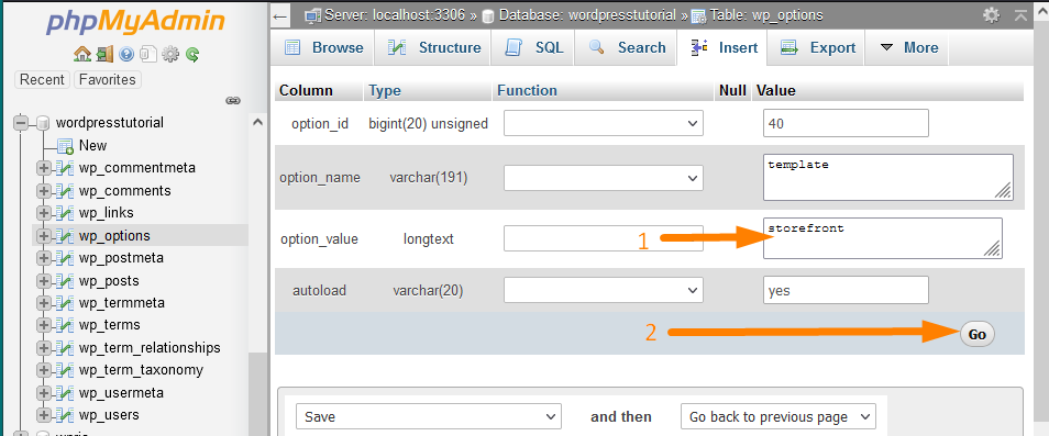Theme WordPress-Datenbank ändern -2