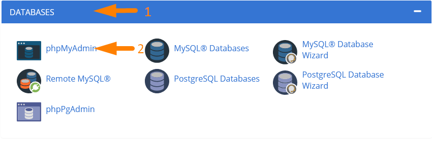 PHPMyAdmin-Zugriff auf Cpanel