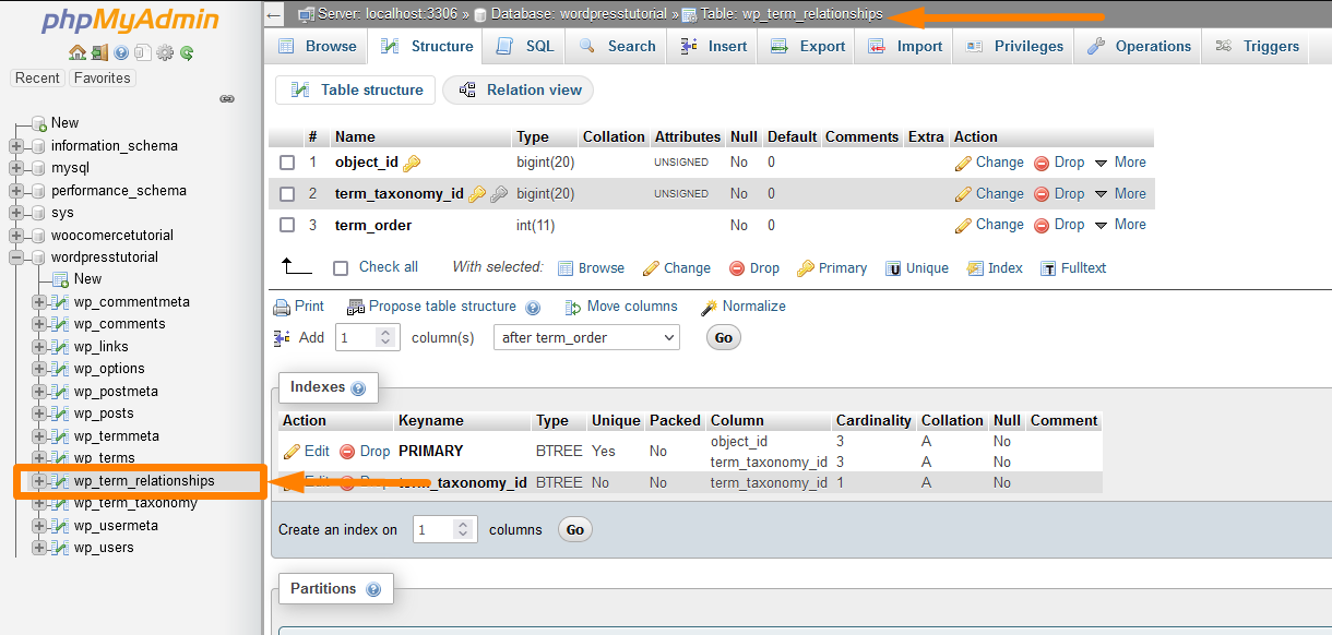 wp_term_relationships WordPress-Datenbanktabelle