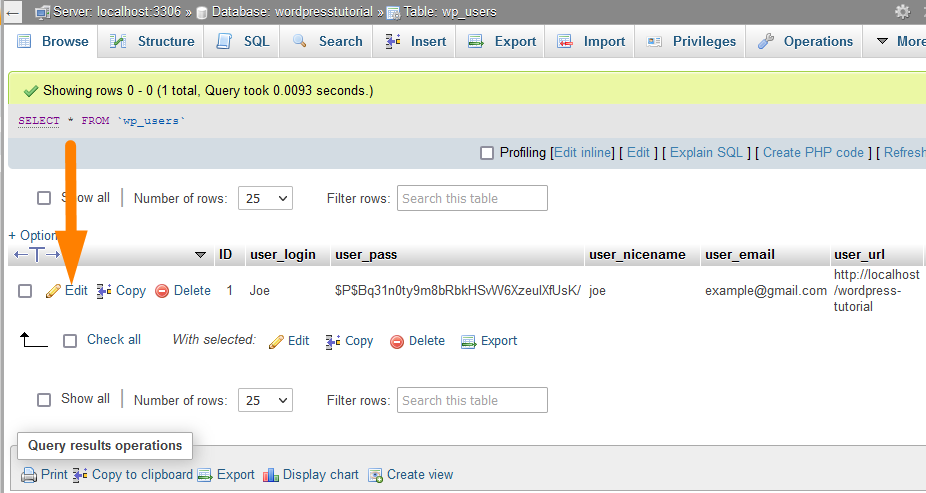 Zurücksetzen des WordPress-Passworts in der Datenbank