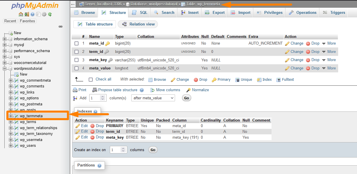 wp_termmeta WordPress-Datenbanktabelle