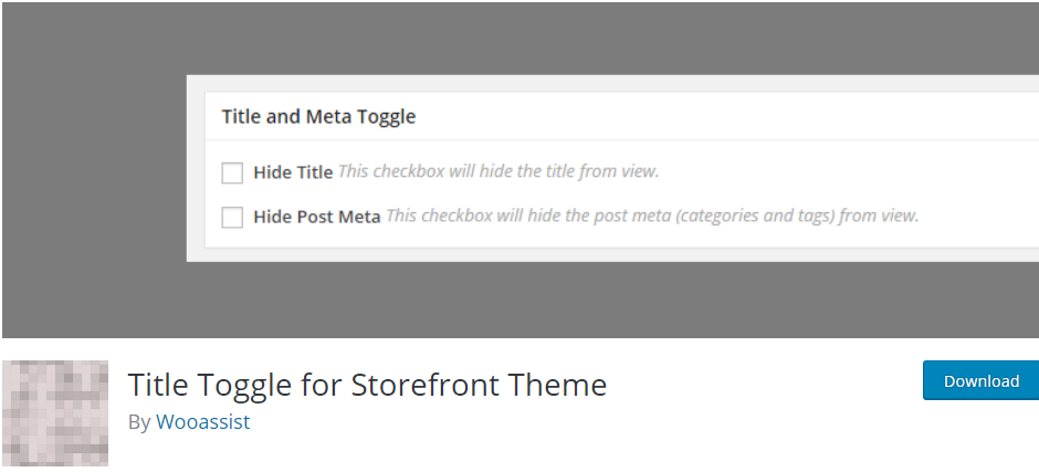 Переключатель заголовка для темы Storefront