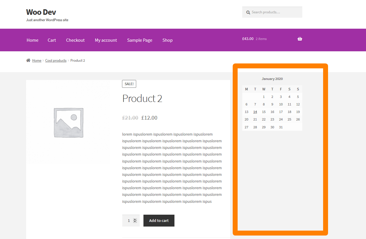 eliminați bara laterală de pe pagina produsului WooCommerce