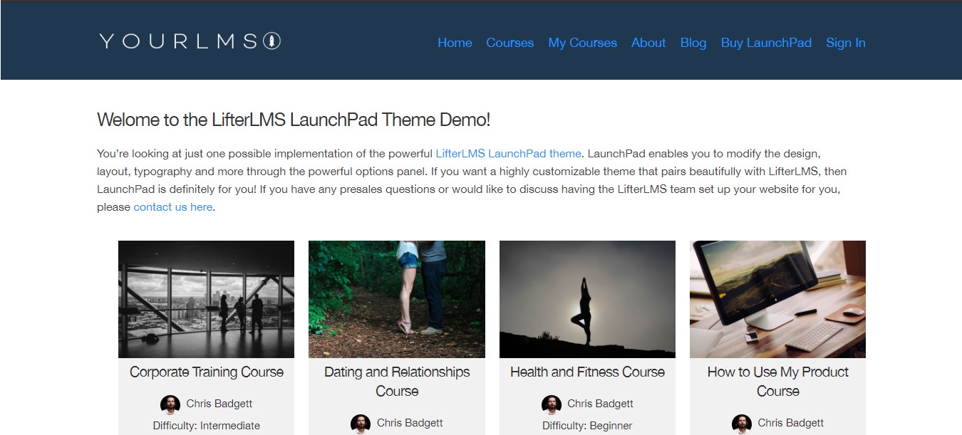 Тема LaunchPad LifterLMS