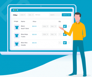 جدول منتج woocommerce