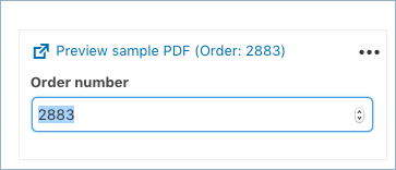 Pratinjau faktur WooCommerce dengan memasukkan nomor pesanan yang sesuai