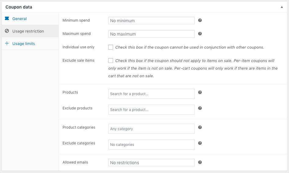 Kupon Cerdas untuk Pembatasan Penggunaan Dasar WooCommerce