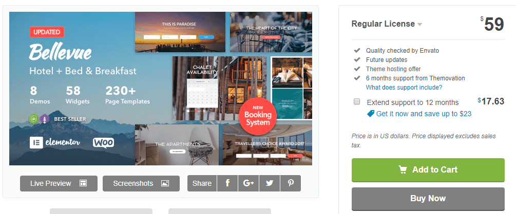 Tema Mana yang Paling Cocok Dengan Elementor (10+ Tema Elementor Populer) 13 Bellevue theme for Elementor