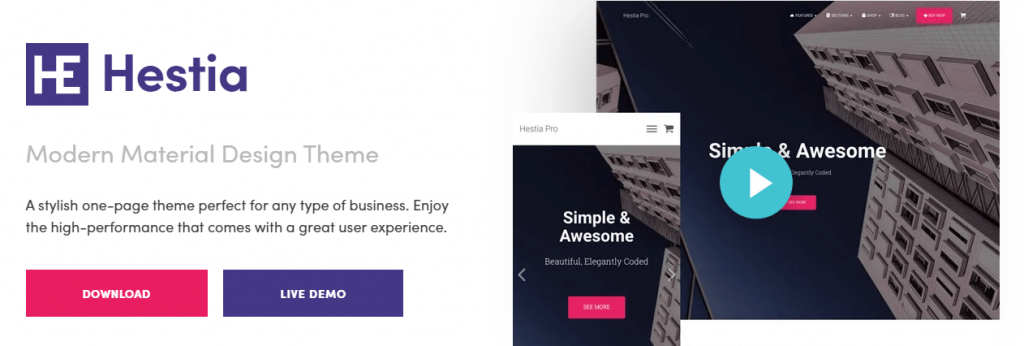 Tema Mana yang Paling Cocok Dengan Elementor (10+ Tema Elementor Populer) 9 Hestia theme works best with Elementor