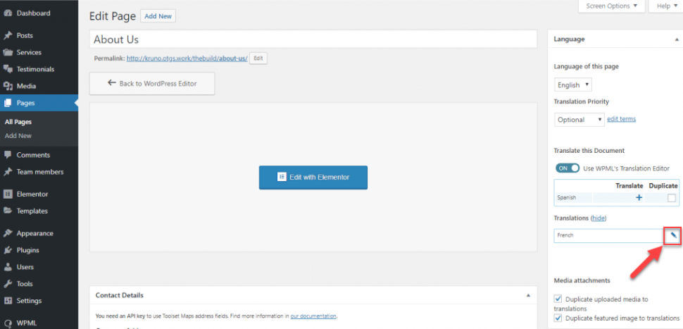 Cara Membangun Situs Web Multibahasa Dengan Elementor Dan WPML 6 pencil-button-multilingual-website
