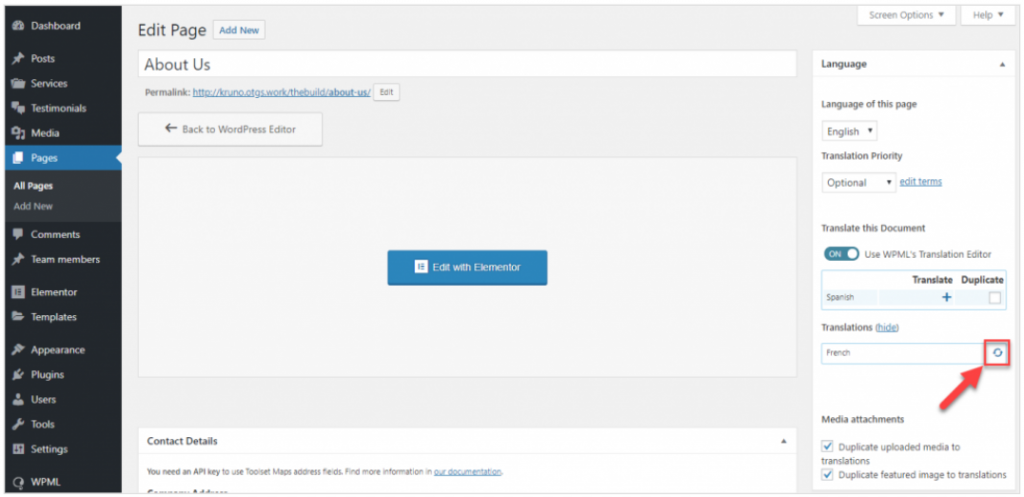 Cara Membangun Situs Web Multibahasa Dengan Elementor Dan WPML 9 spinning-arrows-button