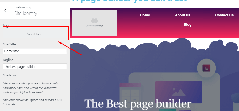 Cómo crear un encabezado adhesivo impresionante usando Elementor (Tutorial de Elementor) 10 How to add logo