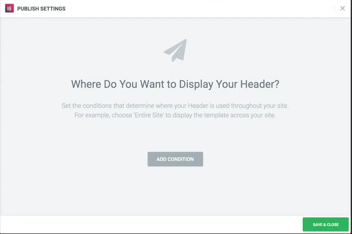 Cómo crear un encabezado adhesivo impresionante usando Elementor (Tutorial de Elementor) 20 How to add condition in elementor