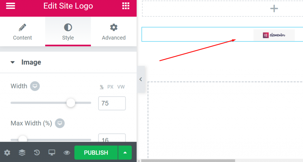 Cómo crear un encabezado adhesivo impresionante con Elementor (Tutorial de Elementor) 12 How to adjust logo
