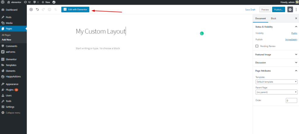 Elementor3でカスタムWordPressレイアウトを作成する方法 How to Create a Page