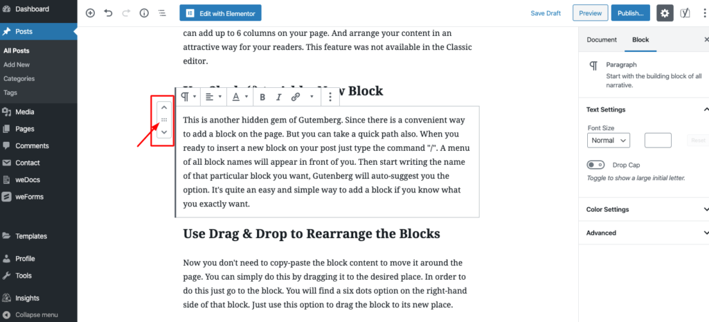 13+ Tips WordPress Gutenberg Cepat Untuk Mempercepat Alur Kerja Anda 10 Rearrange the Blocks