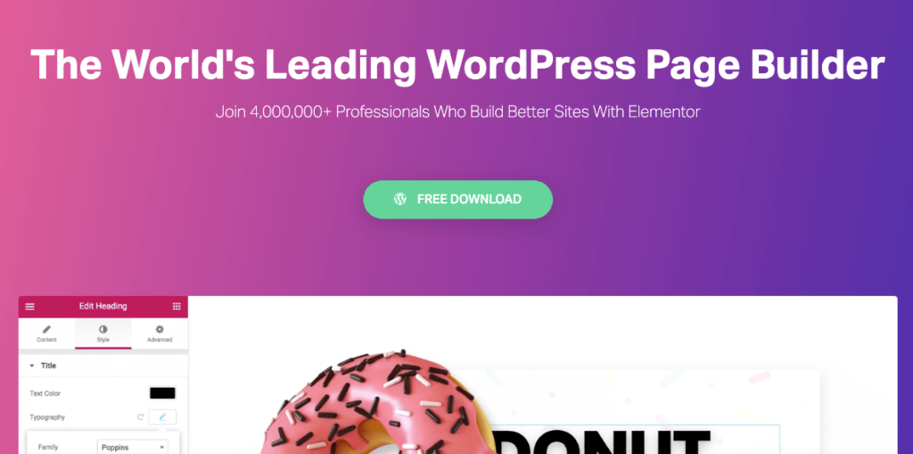En İyi 10 WordPress Web Sitesi Oluşturucu (Ücretsiz ve Ücretli) 2 Elementor-WordPress-Website-Builder