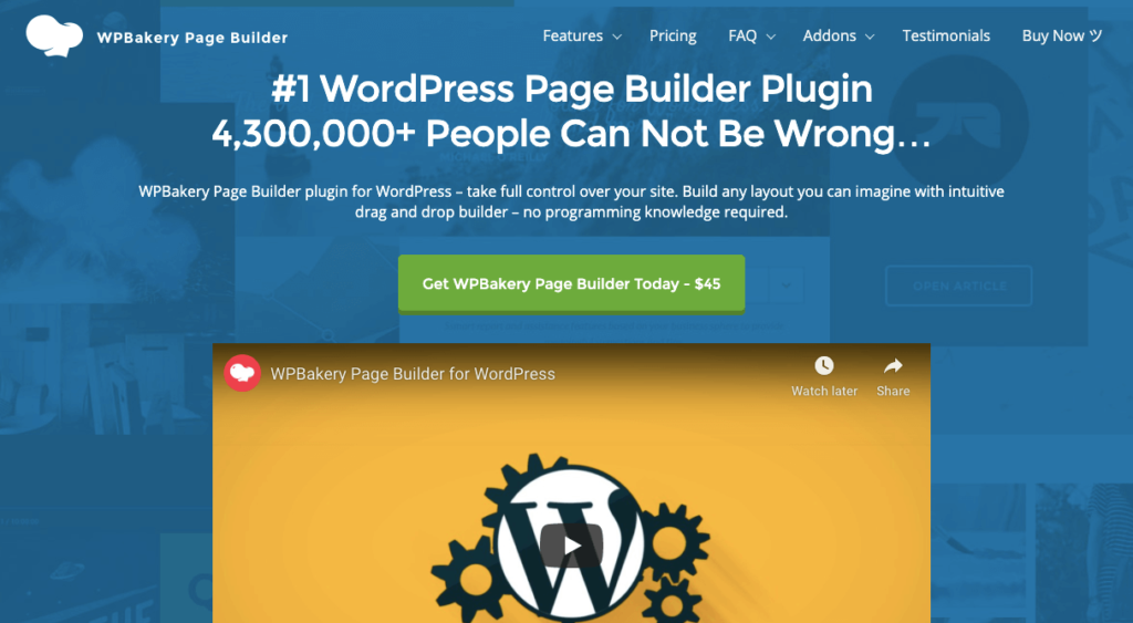 En İyi 10 WordPress Web Sitesi Oluşturucu (Ücretsiz ve Ücretli) 6 Wp-Bakery-Page-Builder-in-WordPress