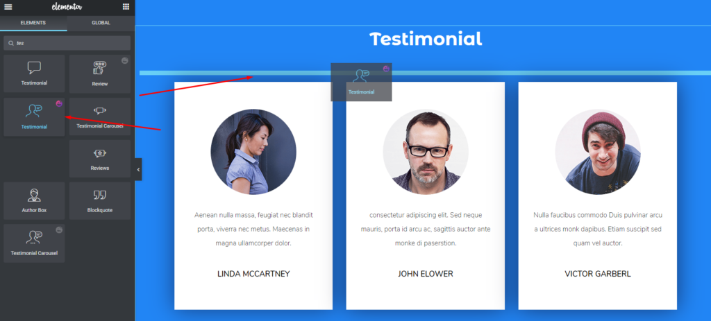 Elementorを使用して個人用Webサイトを構築し、簡単にプロフェッショナルな外観にする方法9 Testimonial widget of Happy Addons