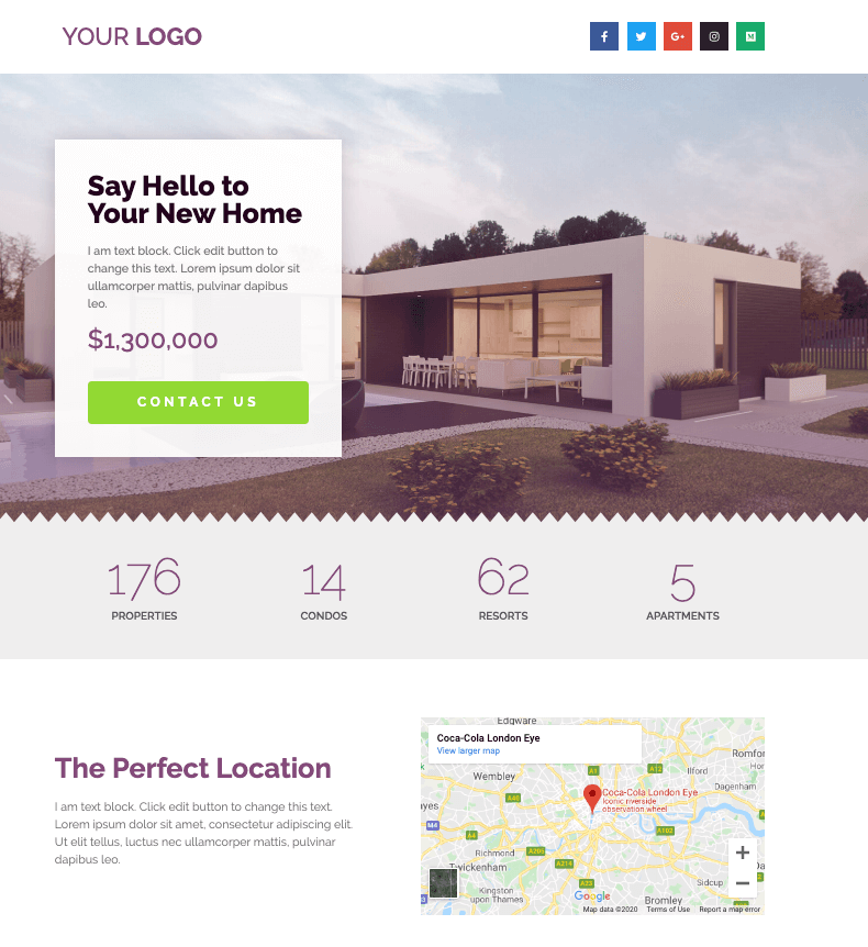 あなたが見ておくべきトップの無料&プレミアムElementorテンプレート7 real estate 2