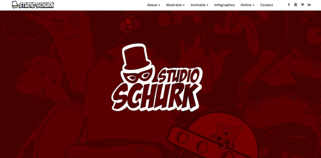 Cómo crear un sitio web de cartera en WordPress con Elementor 32 Studio Schurk- portfolio site example