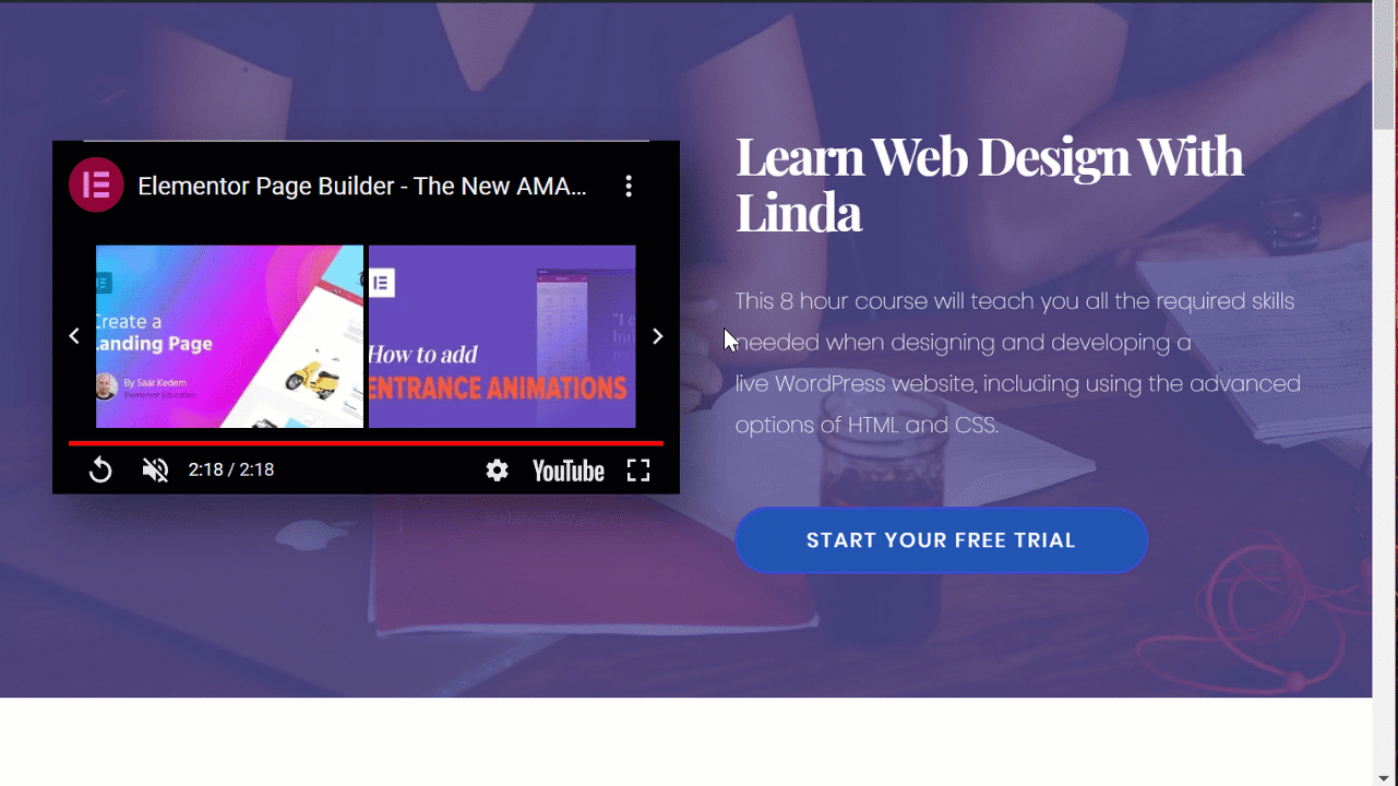 Cum să creezi un site web de curs online în WordPress utilizând Elementor (Tutorial și Ghid de planificare prealabilă) 25 Final preview of your online course webSite