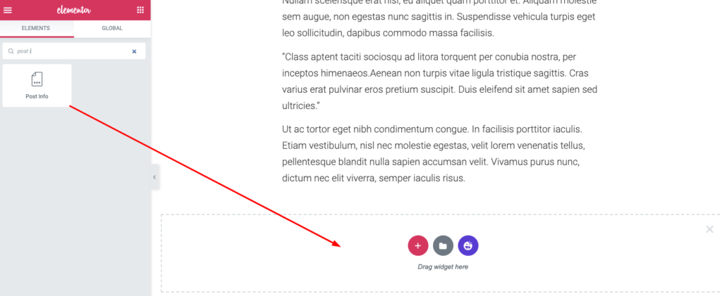 Cum să creezi un site web de curs online în WordPress utilizând Elementor (Tutorial și Ghid de planificare prealabilă) 20 Get the Post Info widget and add to your design