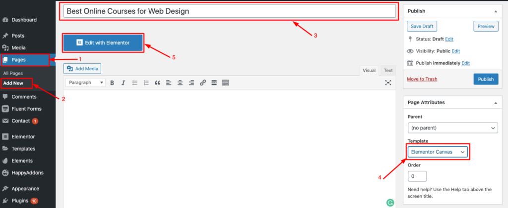 Cum să creezi un site web de curs online în WordPress utilizând Elementor (tutorial și ghid de planificare prealabilă) 2 Design your course homepage with Elementor