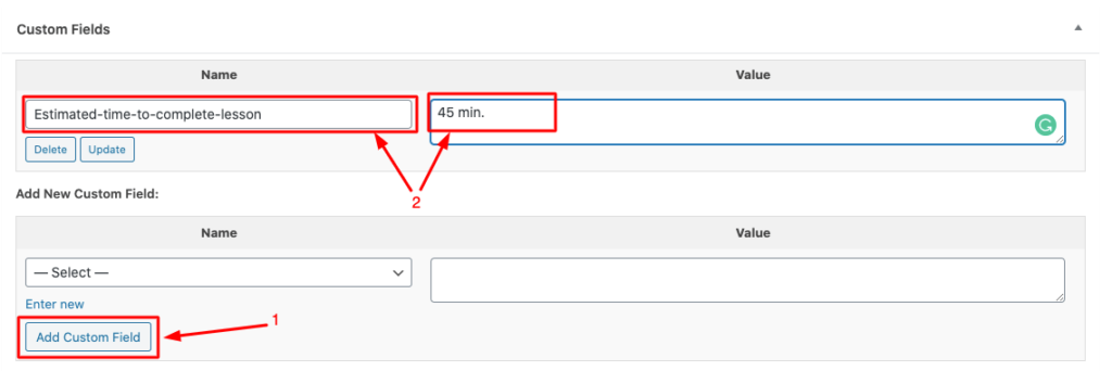 Cum să creezi un site web de curs online în WordPress utilizând Elementor (Tutorial și Ghid de planificare prealabilă) 16 custom fields 2
