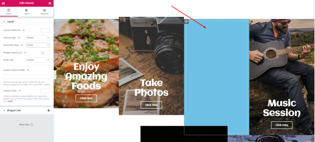 Cómo crear un sitio web de viajes con WordPress y Elementor en menos de una hora 31 How to arrange Elementor Section