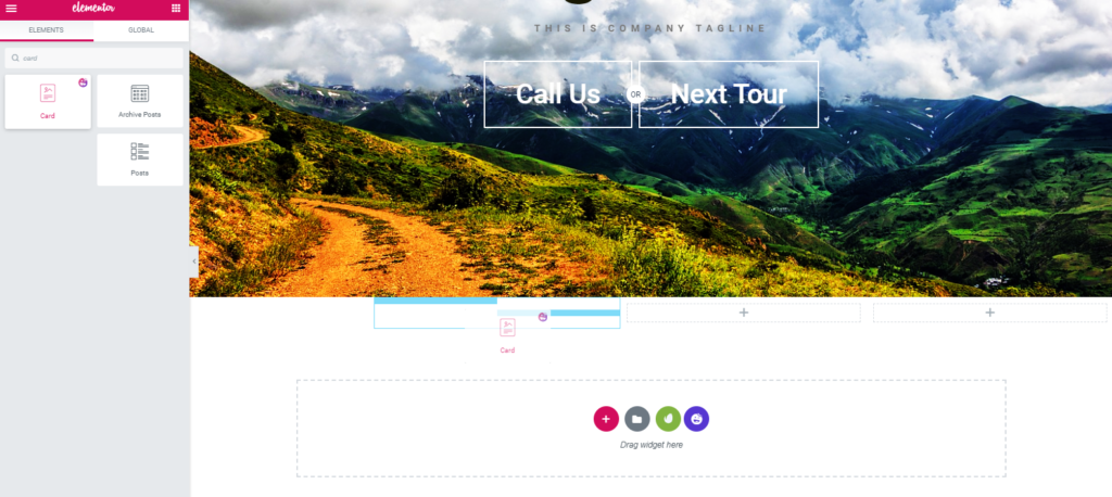 Cómo crear un sitio web de viajes con WordPress y Elementor en menos de una hora 17 How to add a card widget