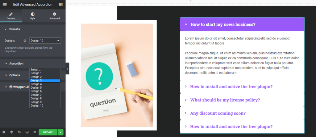 Template Desain Situs Web Paling Berguna: Bentuk Ide Anda dalam Menit 19 edit FAQ block