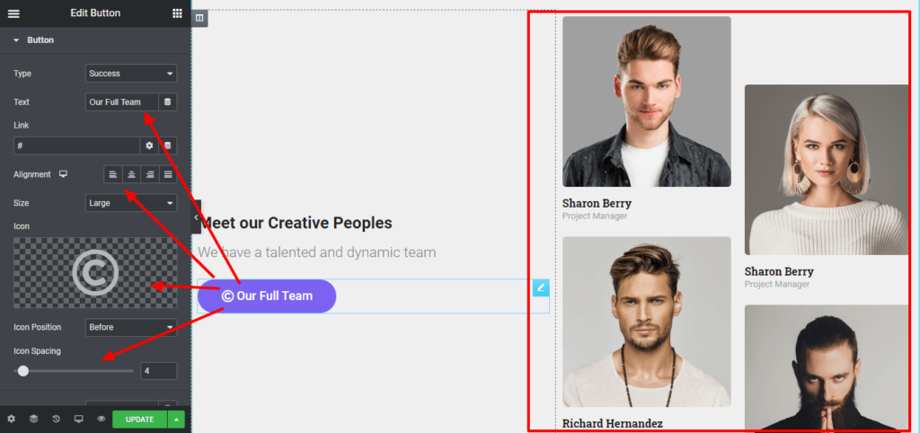 Template Desain Situs Web Paling Berguna: Bentuk Ide Anda dalam Menit 17 Edit meet our team block