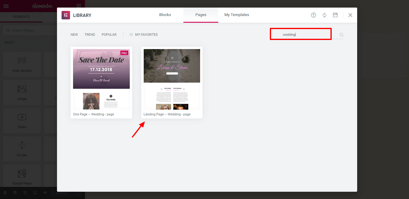 Cum să creezi un site web de nuntă care să-ți facă ziua cea mare mai specială 9 Search for a wedding template