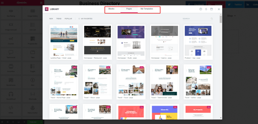 如何使用 Elementor 5 在 WordPress 中構建體育網站 Step 3: Adding Templates or Themes: how to build sports website