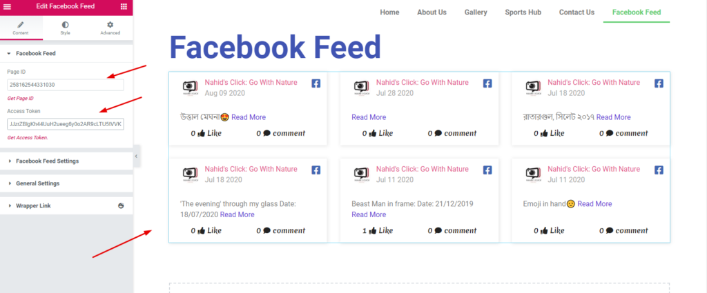 اعرض محتوياتك الاجتماعية بطريقة جذابة باستخدام خلاصات الوسائط الاجتماعية Happy Addons (Facebook و Twitter و Instagram) 14 Facebook Feed