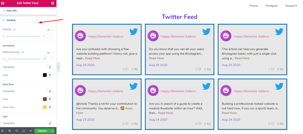اعرض محتوياتك الاجتماعية بطريقة جذابة باستخدام خلاصات الوسائط الاجتماعية Happy Addons (Facebook و Twitter و Instagram) 39 Social Media Feed