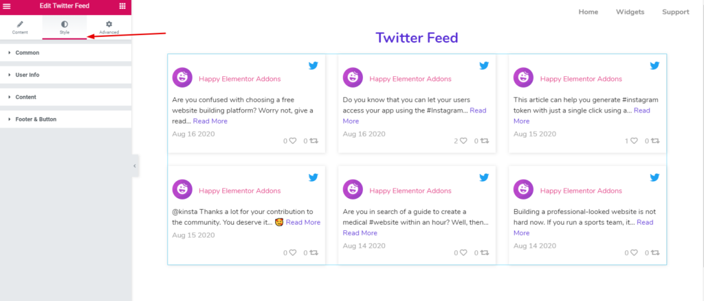 اعرض محتوياتك الاجتماعية بطريقة جذابة باستخدام خلاصات الوسائط الاجتماعية Happy Addons (Facebook و Twitter و Instagram) 36 Social Media feed